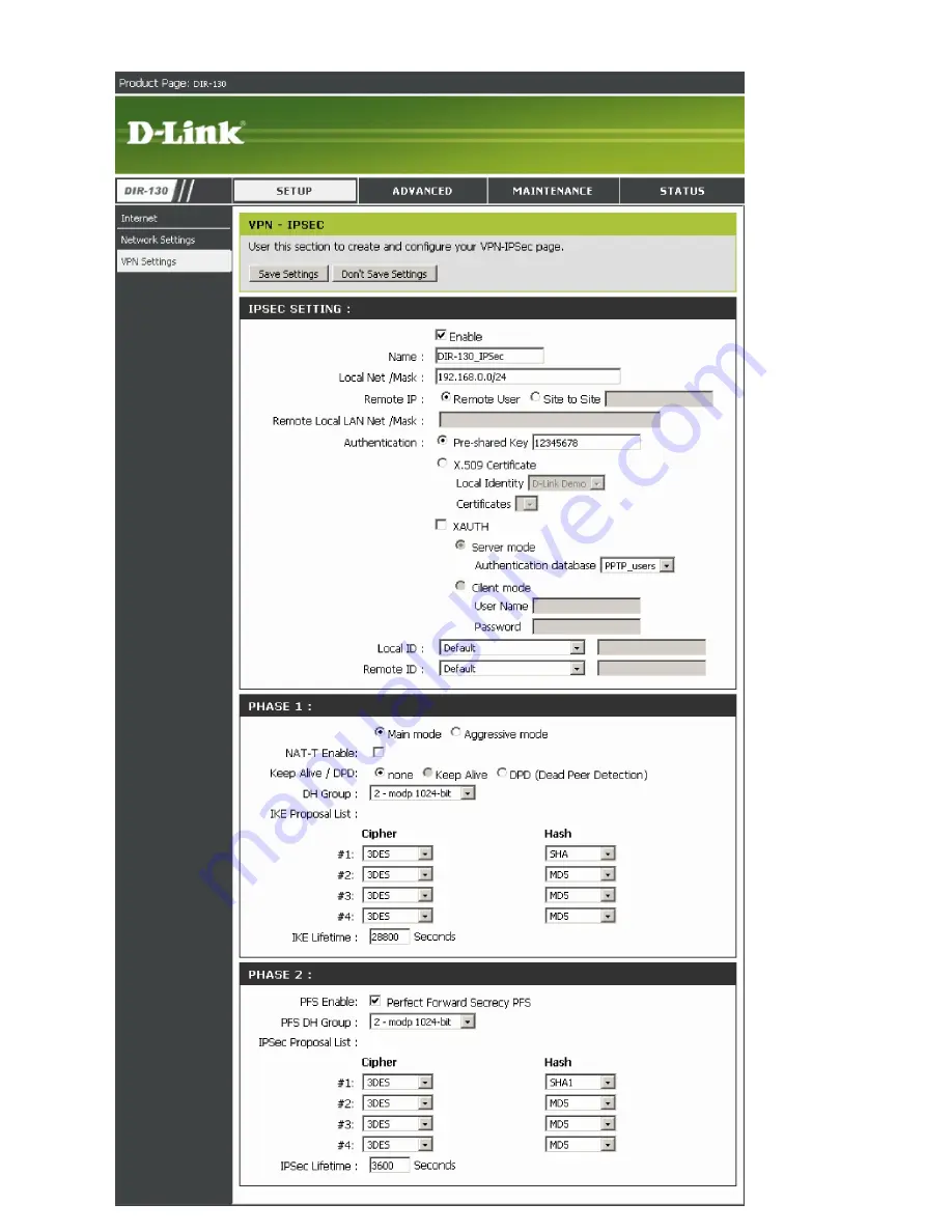 D-Link DIR-130 - Broadband VPN Router Configuration Download Page 3