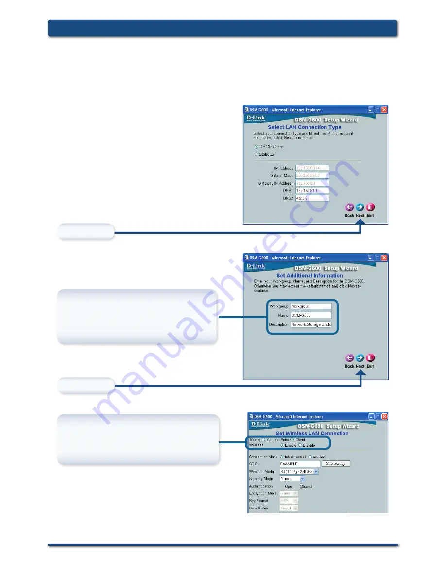 D-Link DSM-G600 - MediaLounge Wireless G Network Storage Enclosure NAS... Скачать руководство пользователя страница 15