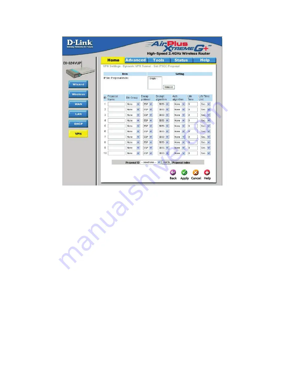 D-Link Wireless VPN Router DI-824VUP User Manual Download Page 35