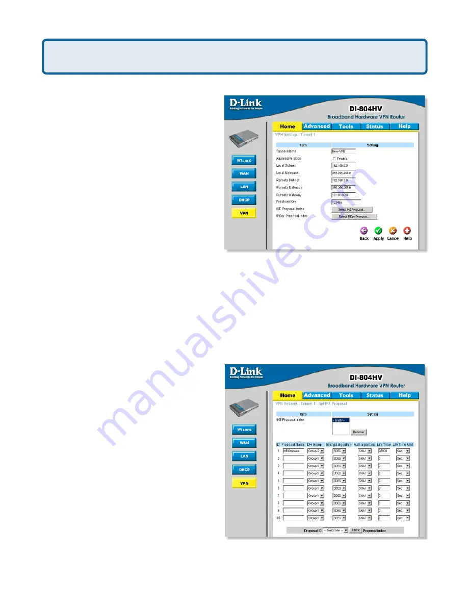 D-Link Wireless VPN Router DI-824VUP User Manual Download Page 127