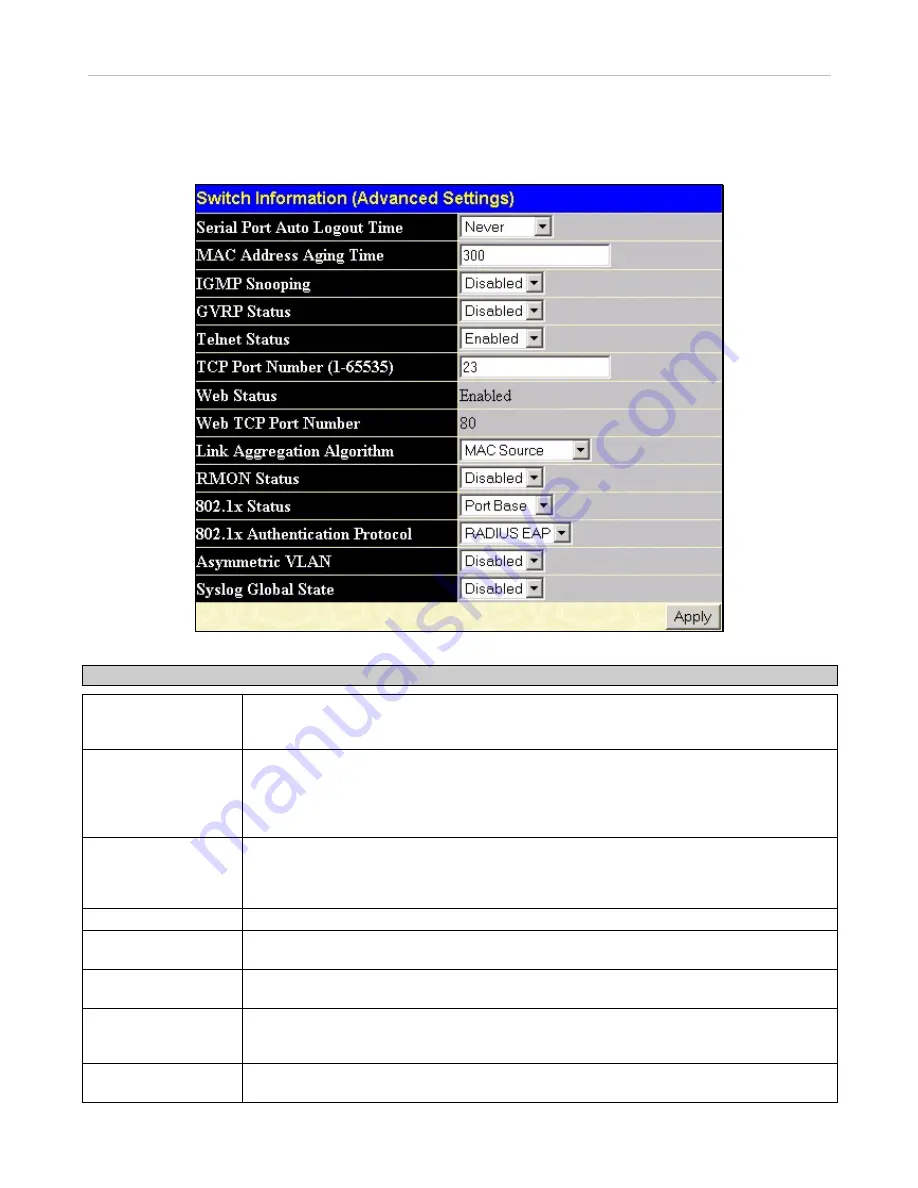 D-Link xStack DES-3526DC User Manual Download Page 43