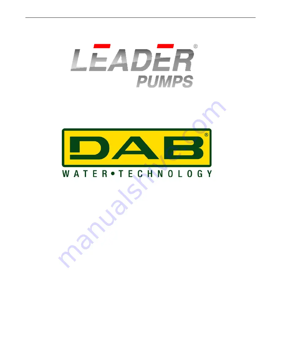 DAB PUMPS LEADER ECOTRONIC Series Instruction For Installation And Maintenance Download Page 10