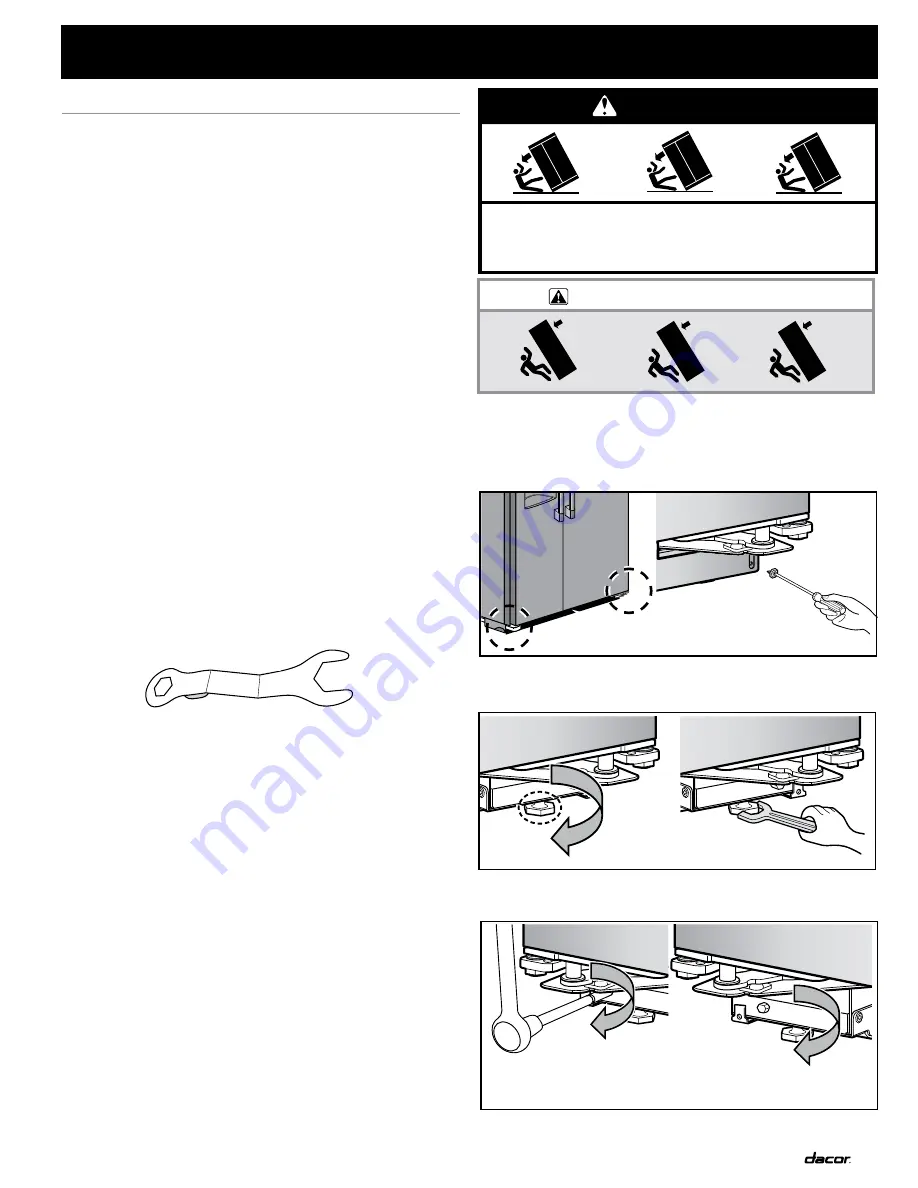 Dacor Discovery DYF42BSIWS Installation Instructions Manual Download Page 21