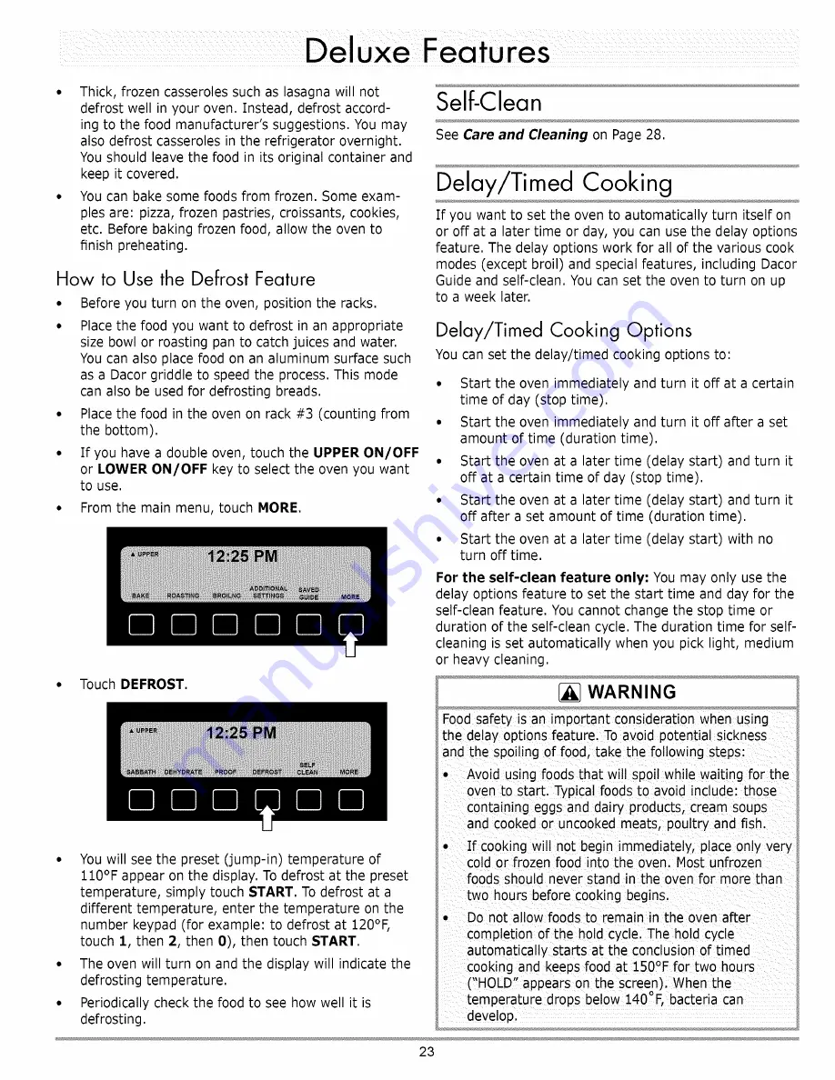 Dacor Discovery EO Series Use And Care Manual Download Page 25