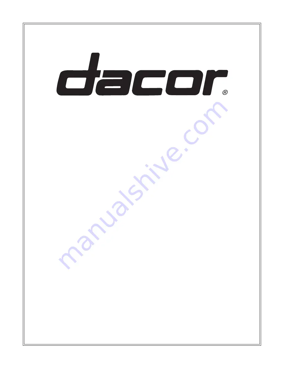 Dacor ELECTRONICS Скачать руководство пользователя страница 1