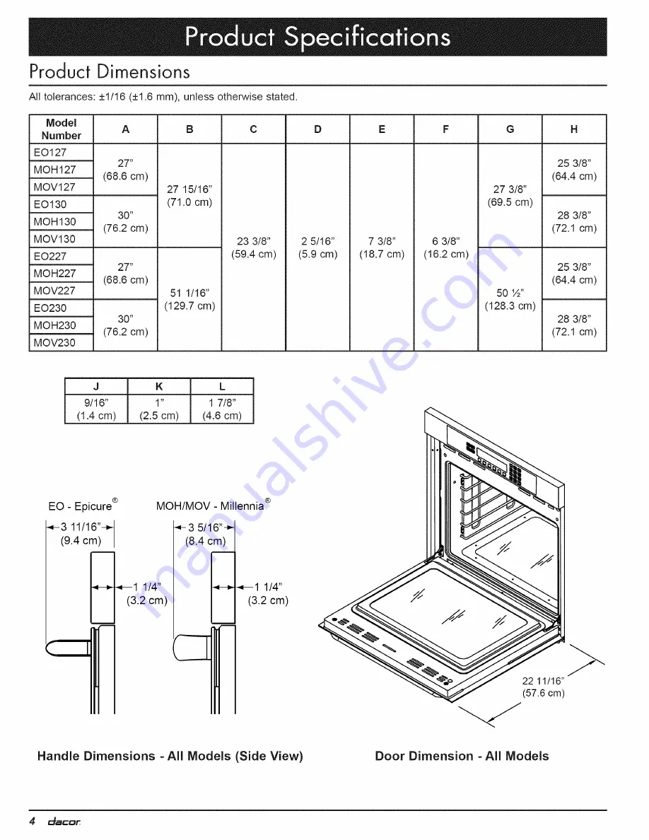 Dacor EO130BK Installation Instructions Manual Download Page 6