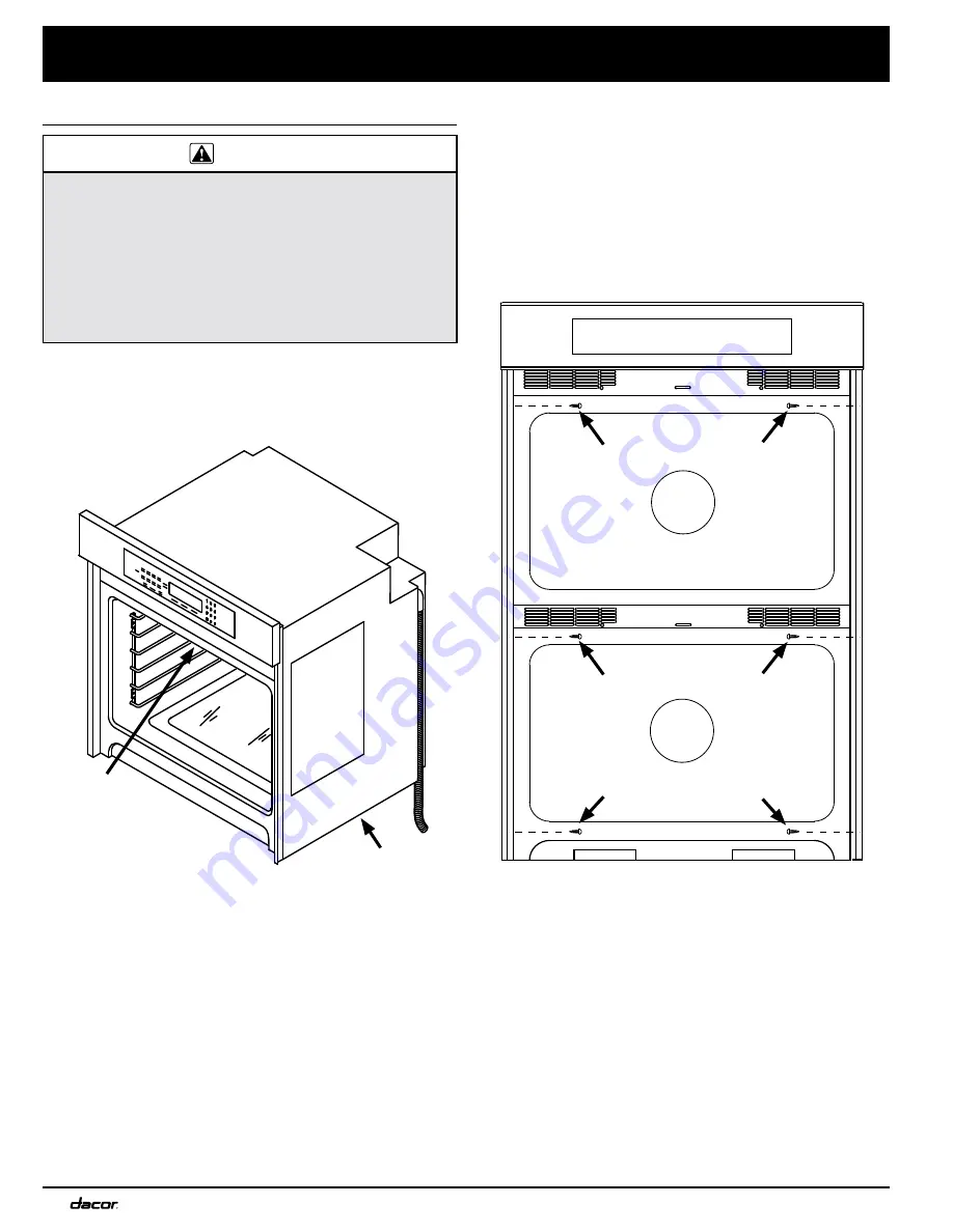 Dacor EORD227S Installation Instructions Manual Download Page 14