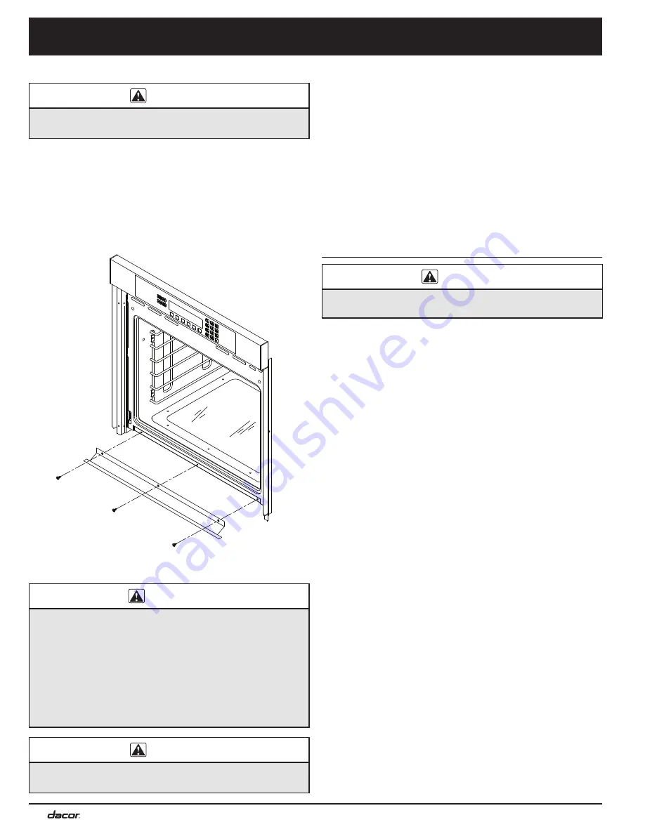 Dacor MO Installation Instructions Manual Download Page 16