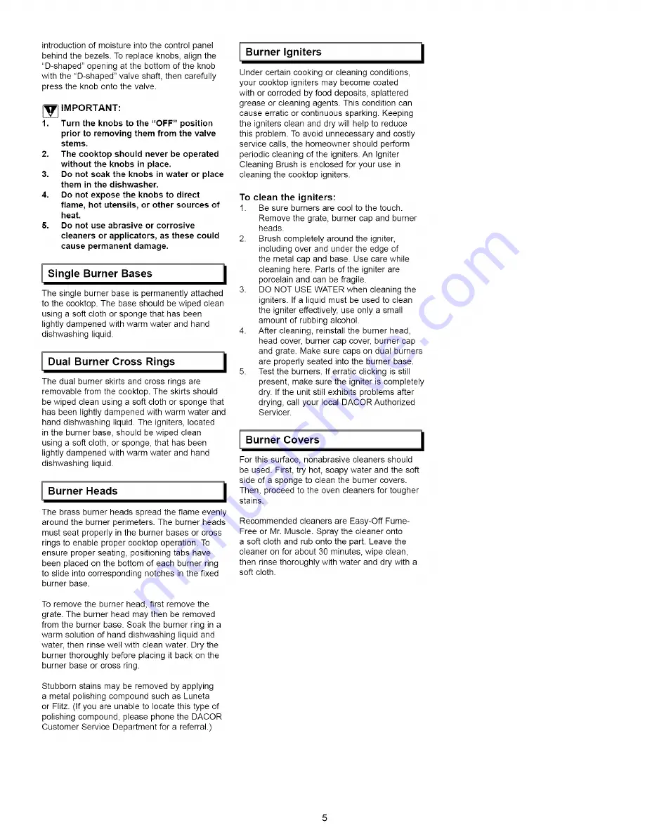 Dacor PGM Series Use & Care Manual Download Page 7