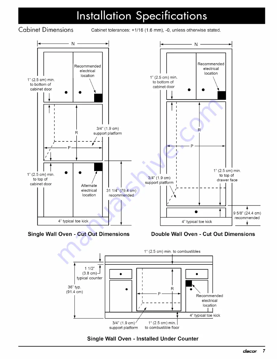 Dacor Renaissance ROV230B Installation Instructions Manual Download Page 66