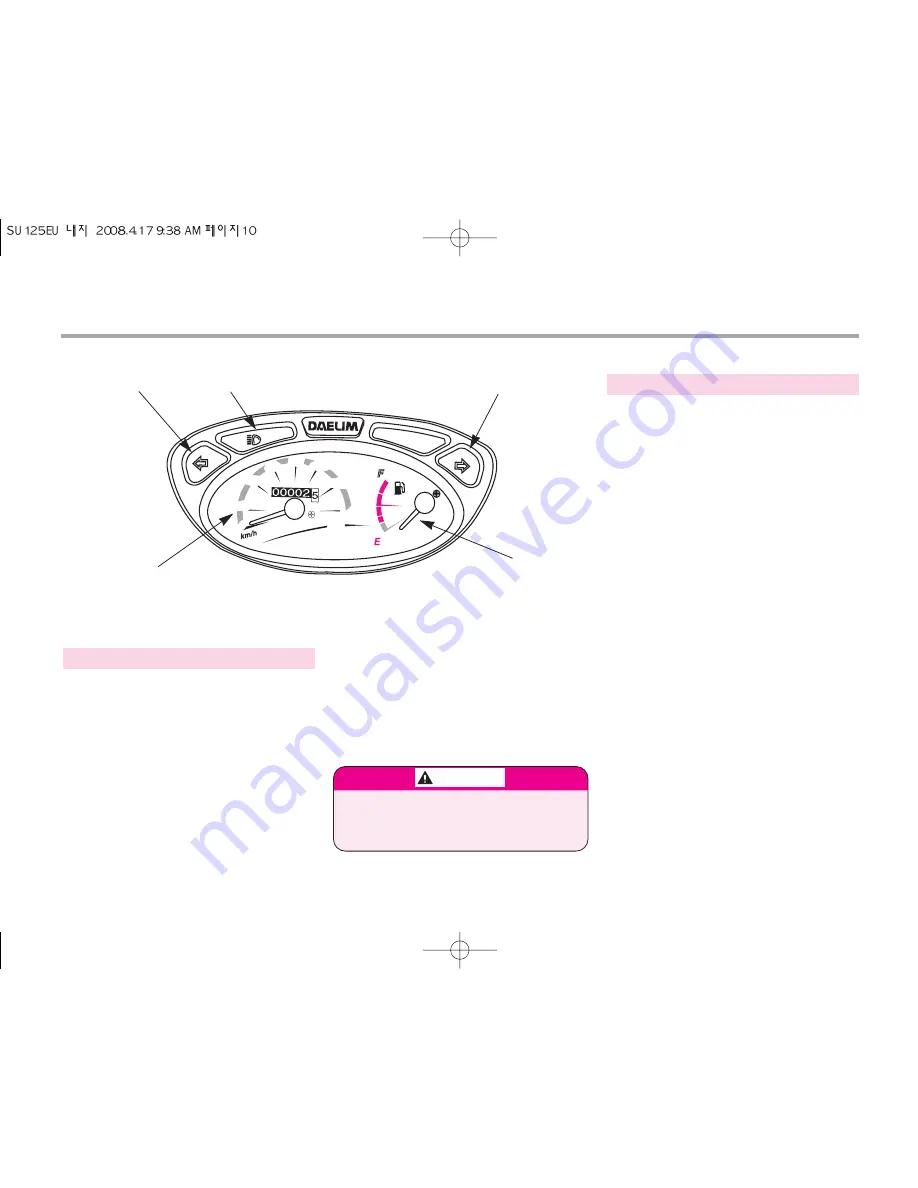 DAELIM DELFINO Owner'S Manual Download Page 12