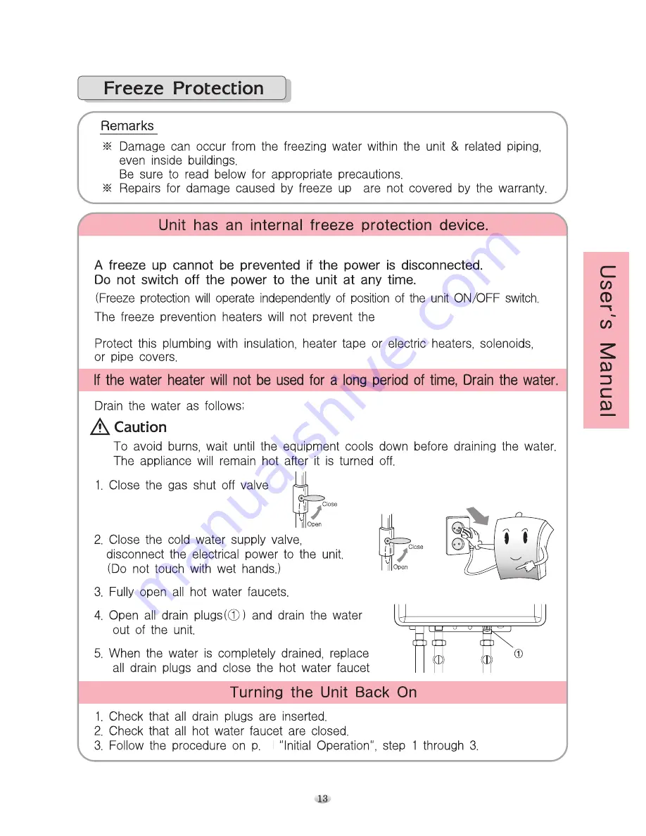 Daesung Celtic SHW-13 Installation Manual And Owner'S Manual Download Page 13