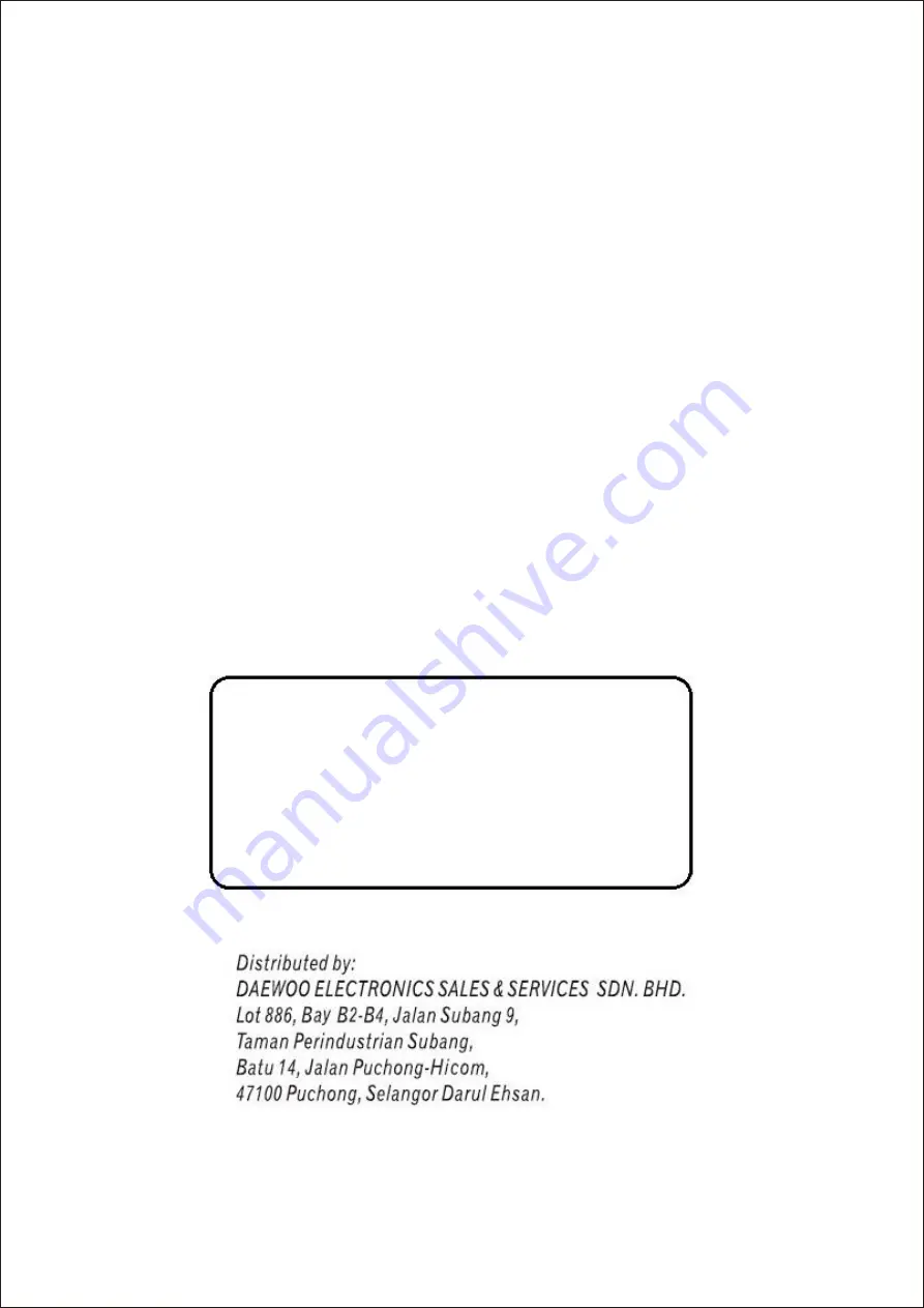 DAEWOO ELECTRONICS DAEWA FB-B61K User Manual Download Page 8