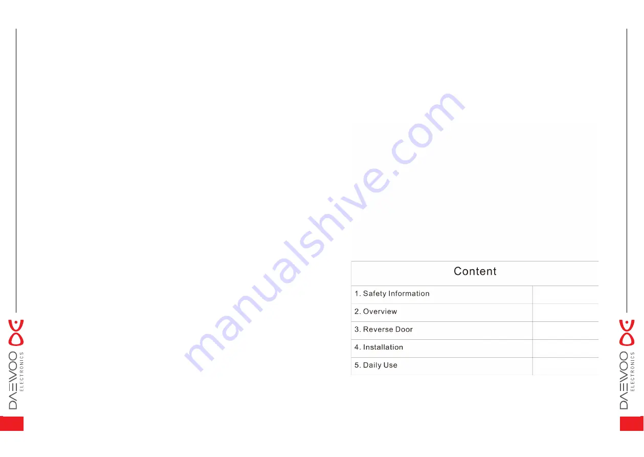 DAEWOO ELECTRONICS DELF-0500 Series User Manual Download Page 2