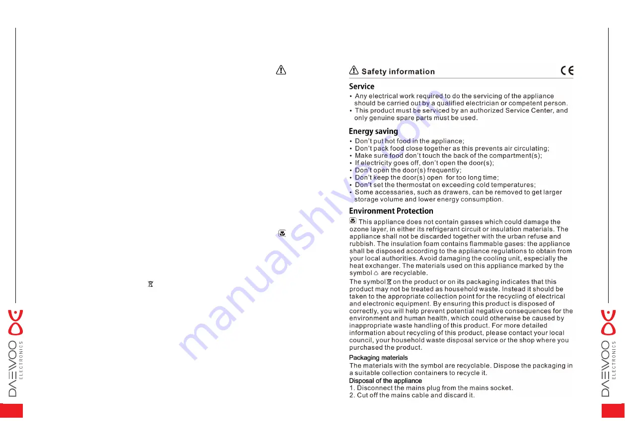 DAEWOO ELECTRONICS DELF-0500 Series User Manual Download Page 6