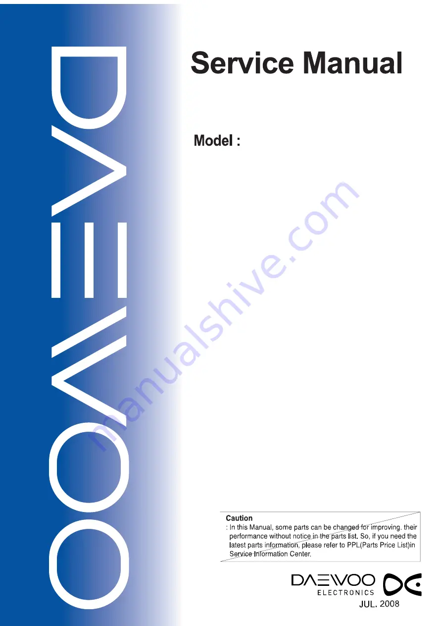 DAEWOO ELECTRONICS DSL-19M1WCD Service Manual Download Page 1