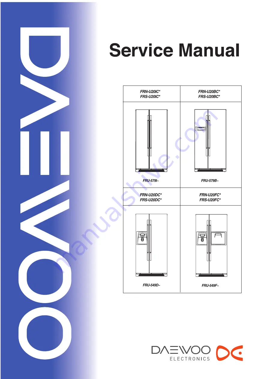 DAEWOO ELECTRONICS FRN-U20IC Service Manual Download Page 1