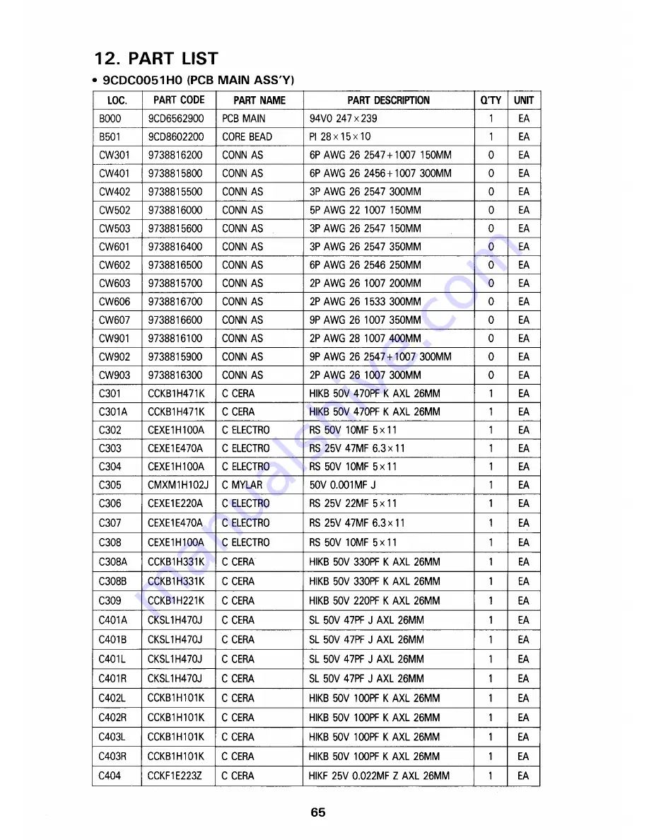 Daewoo AMI-960 Service Manual Download Page 80