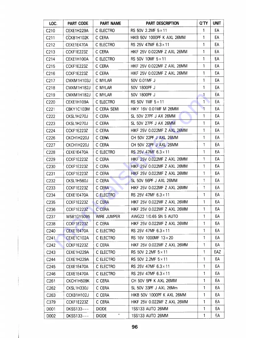 Daewoo AMI-960 Service Manual Download Page 111