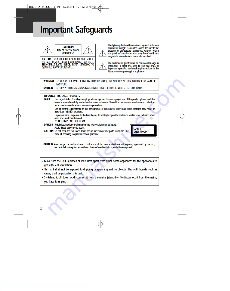 Daewoo DCR-7120D User Manual Download Page 4