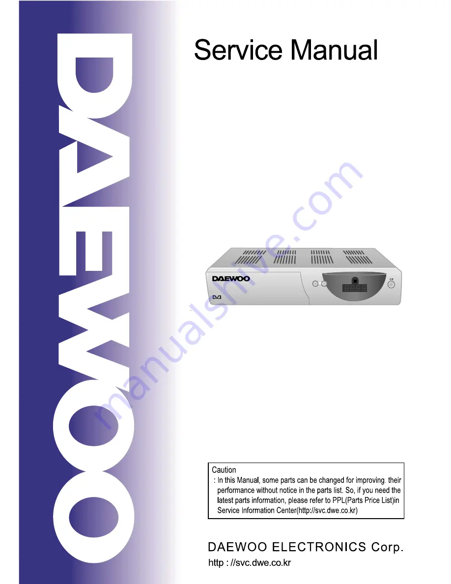 Daewoo DSD-9251MA Service Manual Download Page 1