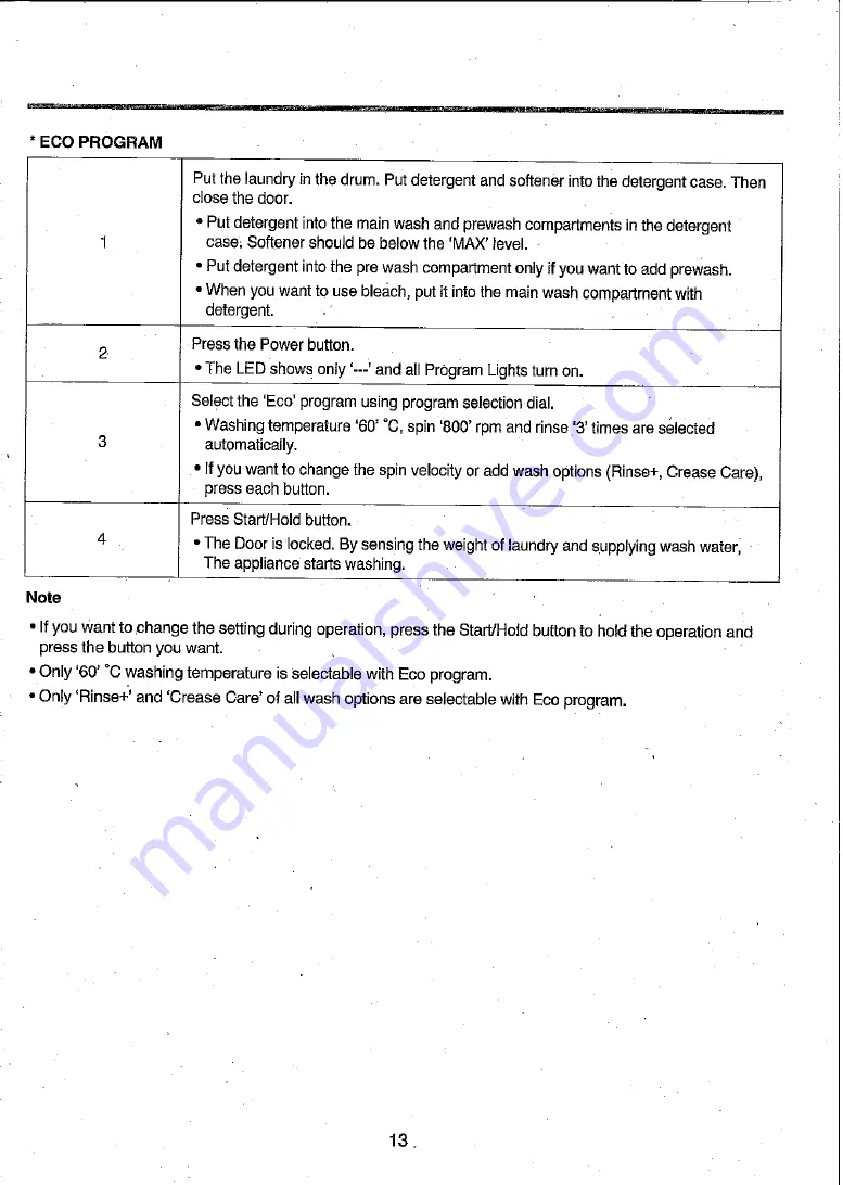 Daewoo DWD-F1221 Instruction Manual Download Page 13