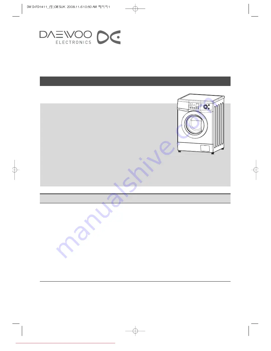 Daewoo DWD-FD1411 Instruction Manual Download Page 1