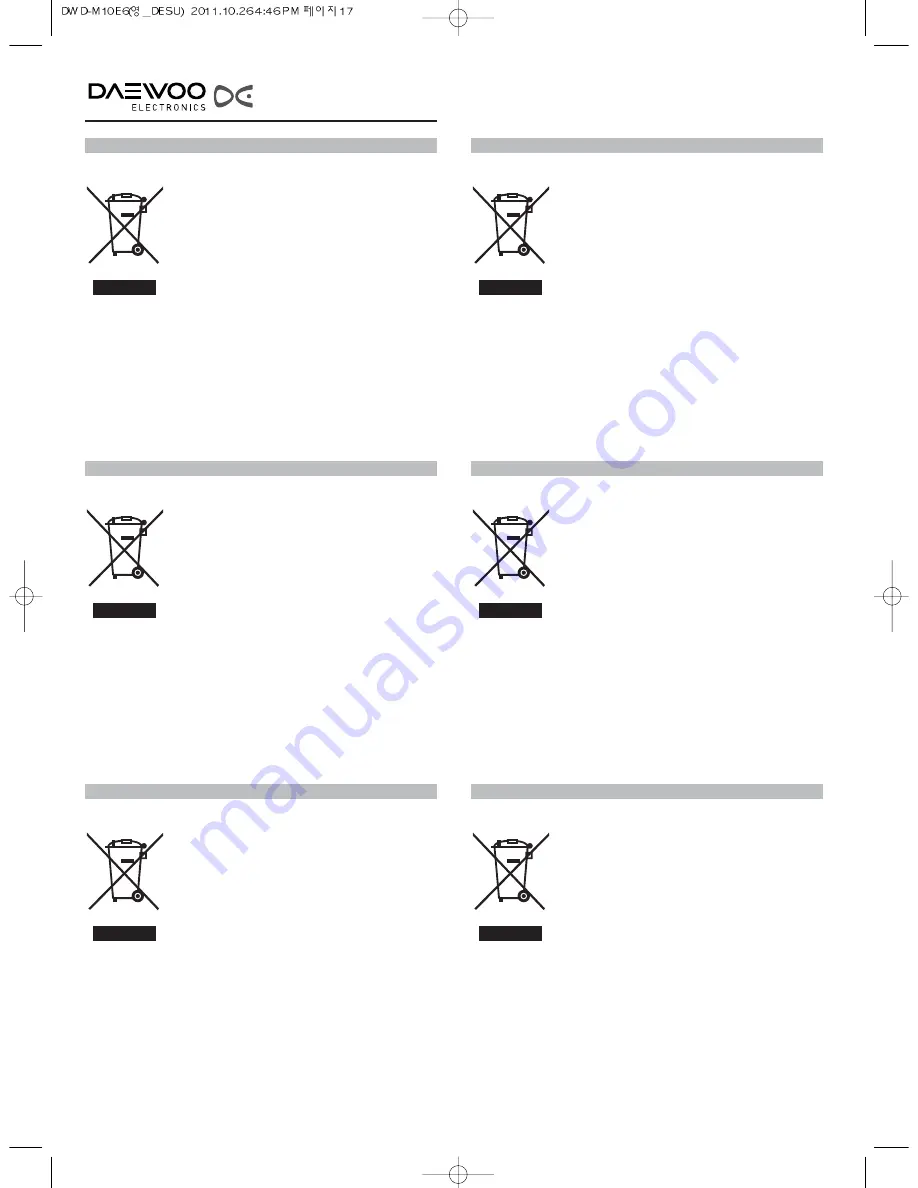 Daewoo DWD-M10E6 Instruction Manual Download Page 17