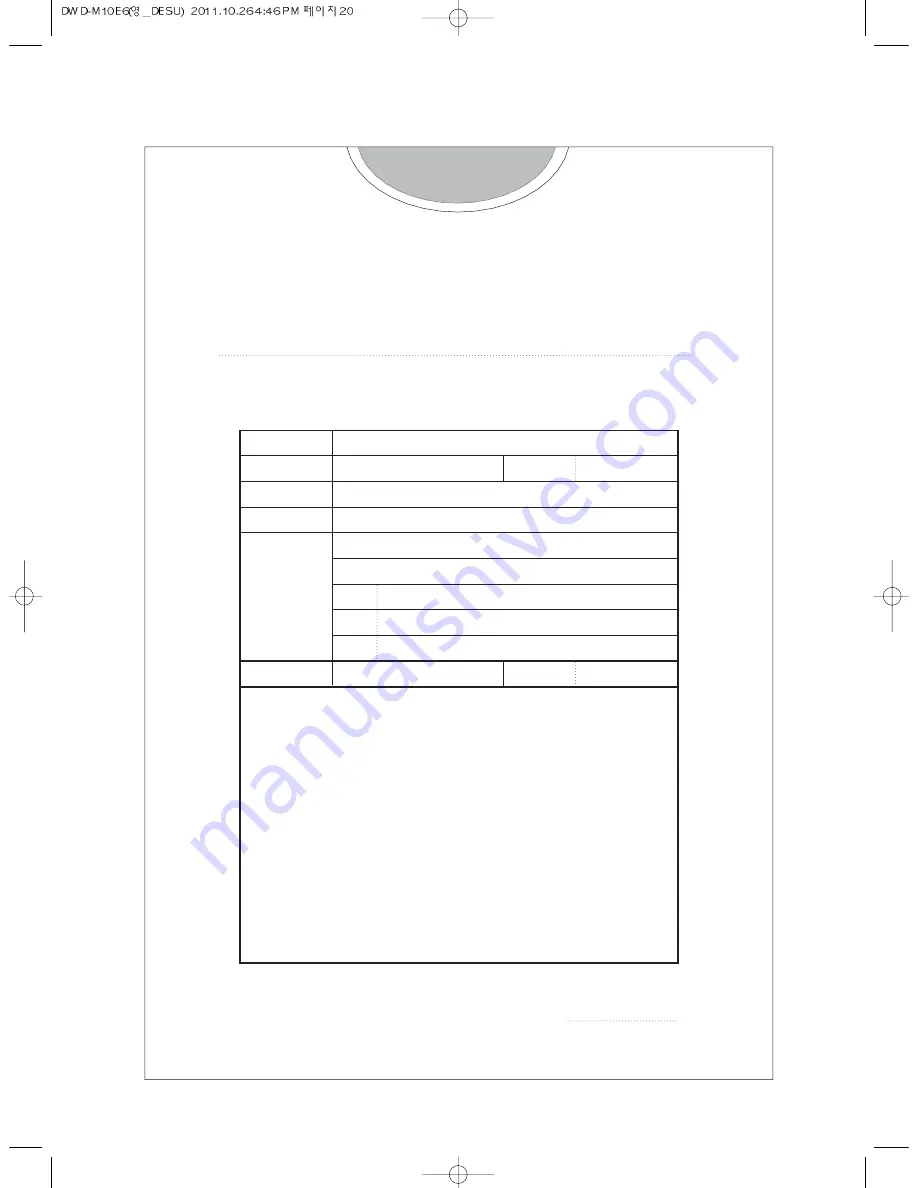 Daewoo DWD-M10E6 Instruction Manual Download Page 20