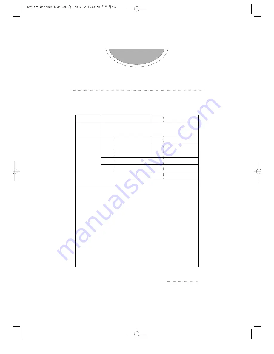 Daewoo DWD-M8013 Instruction Manual Download Page 16