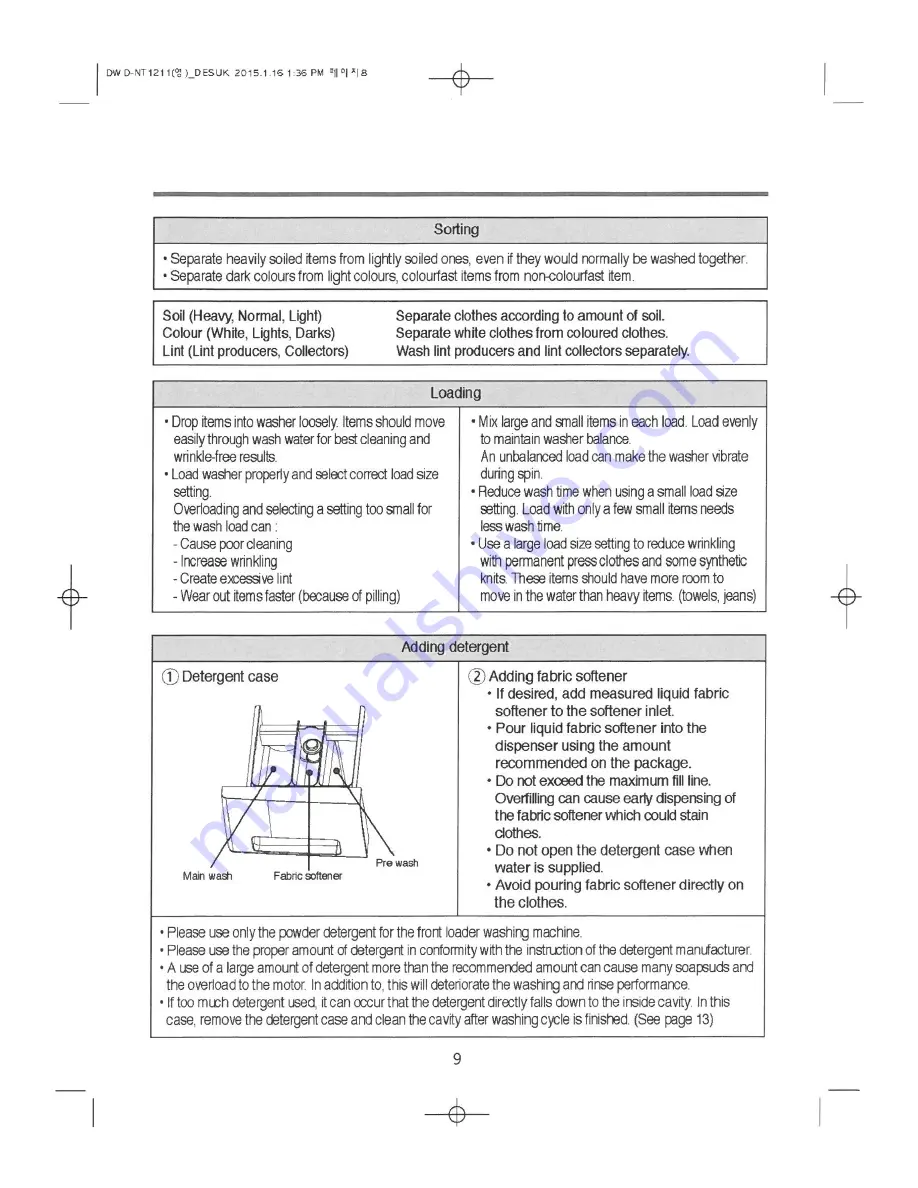 Daewoo DWD-NT1211 Instruction Manual Download Page 9