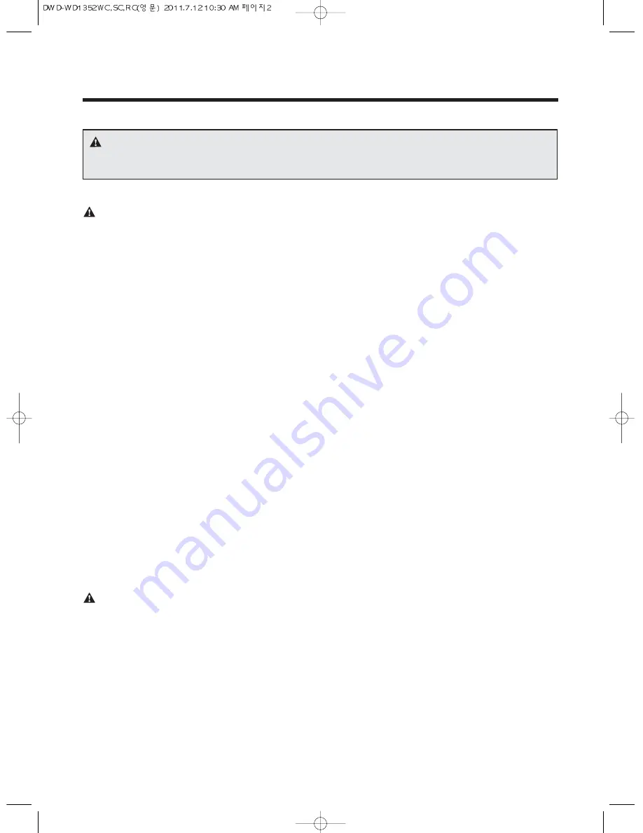 Daewoo DWD-WD1352RC Owner'S Manual Download Page 2