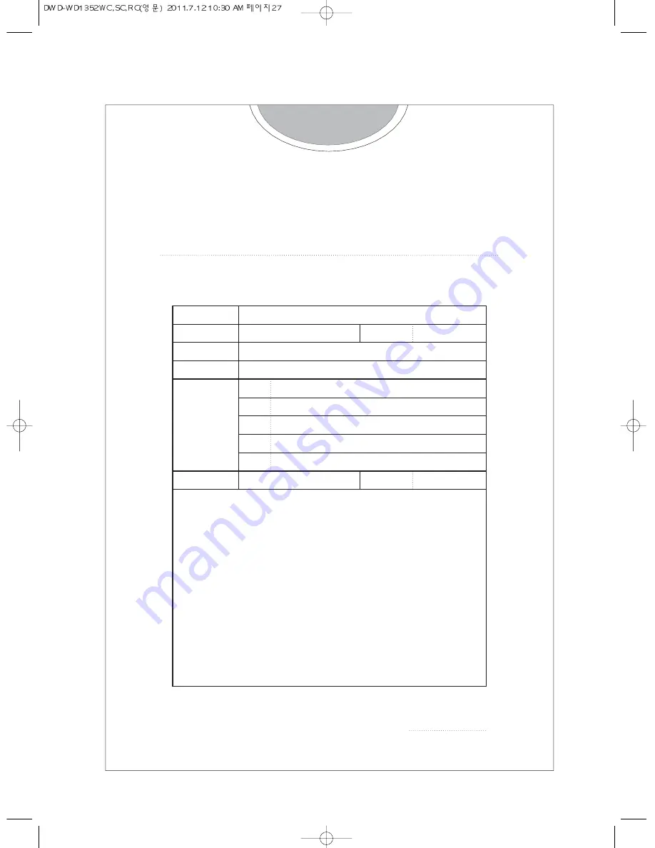 Daewoo DWD-WD1352WC Owner'S Manual Download Page 27