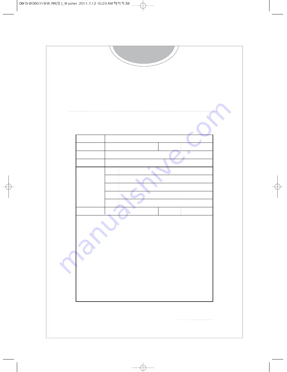Daewoo DWD-WD3011WW Скачать руководство пользователя страница 38