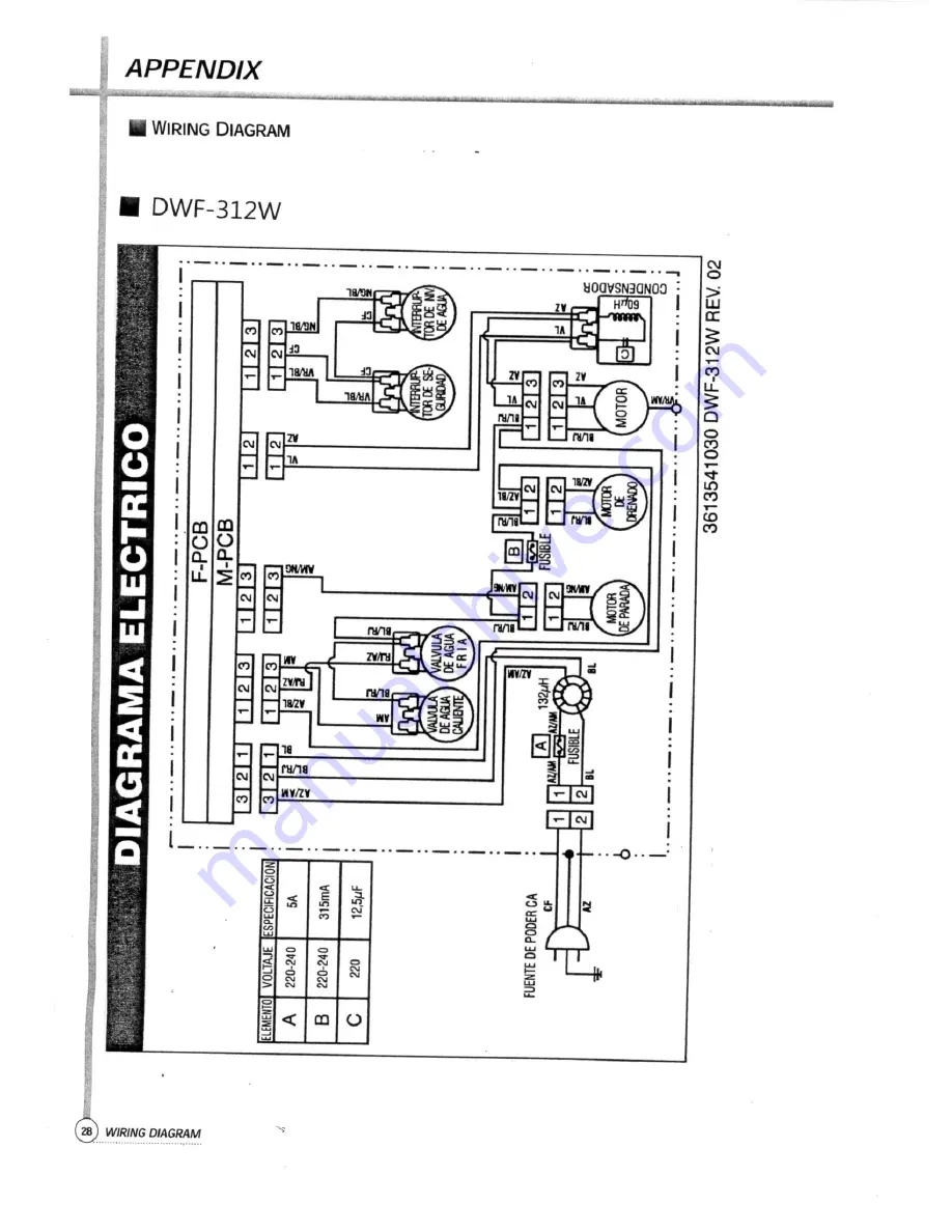 Daewoo DWF-312W Скачать руководство пользователя страница 28