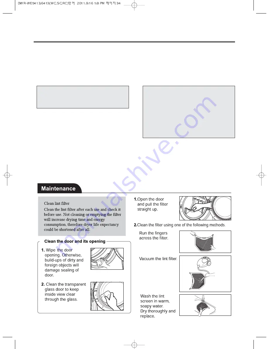 Daewoo DWR-WE5413WC Owner'S Manual Download Page 34