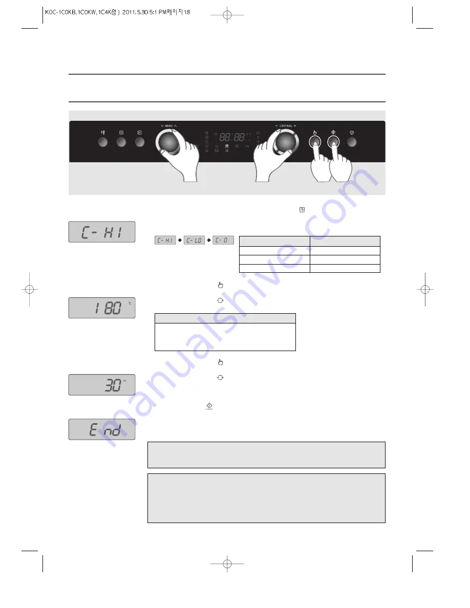 Daewoo KOC-1C0KB Owner'S Manual Download Page 20