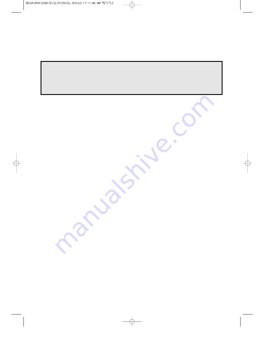 Daewoo KOG-37250S Operating Instructions Manual Download Page 3