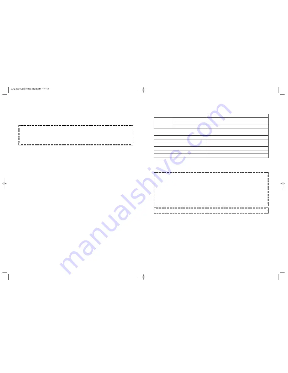 Daewoo KOG-37BH Operating Instructions Manual Download Page 3