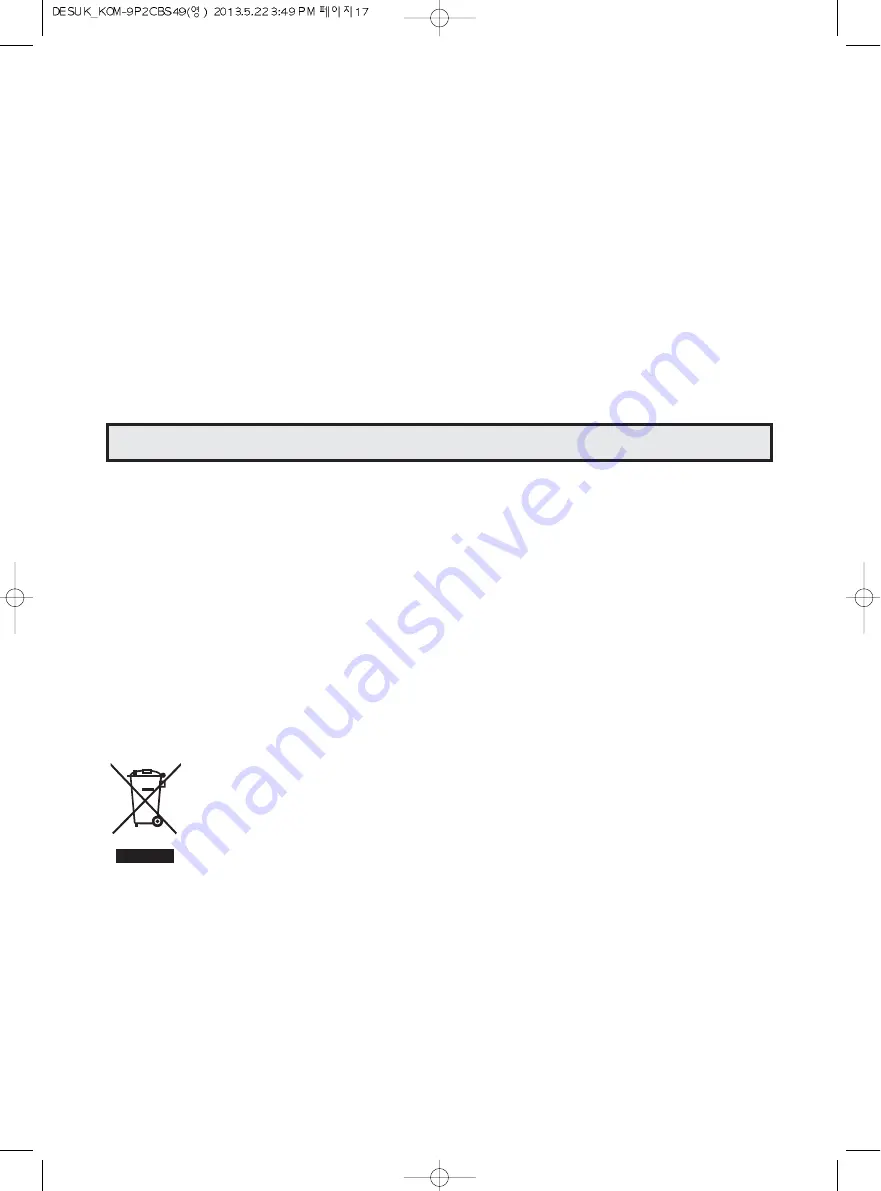 Daewoo KOM-9P2C Operating Instructions Manual Download Page 18