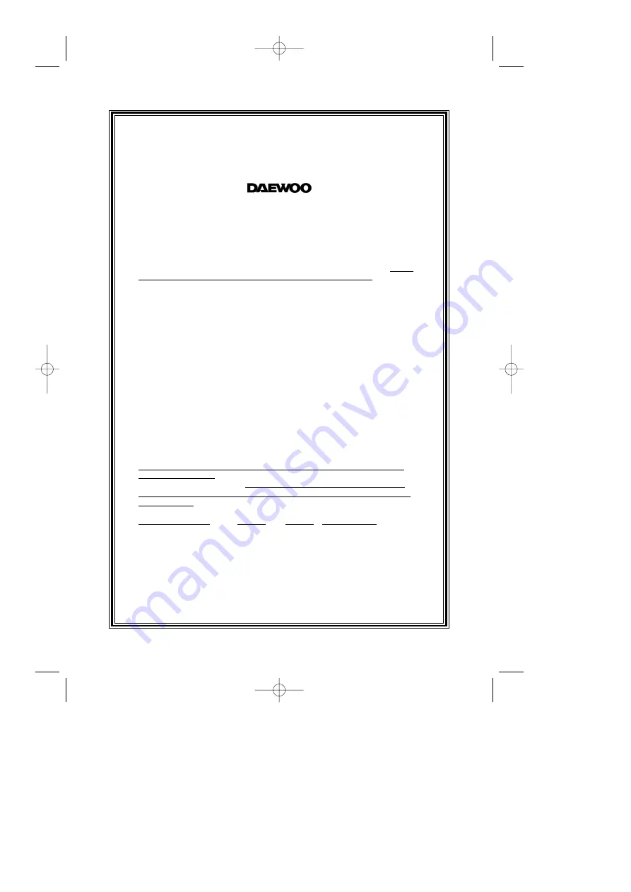 Daewoo KOR-180A Operating Instructions & Cook Book Download Page 24