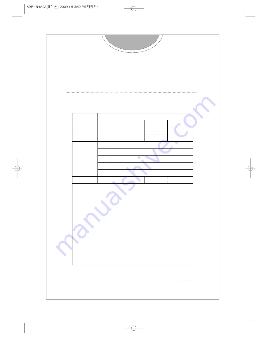 Daewoo KOR-1N0A Operating Instructions & Cook Book Download Page 29