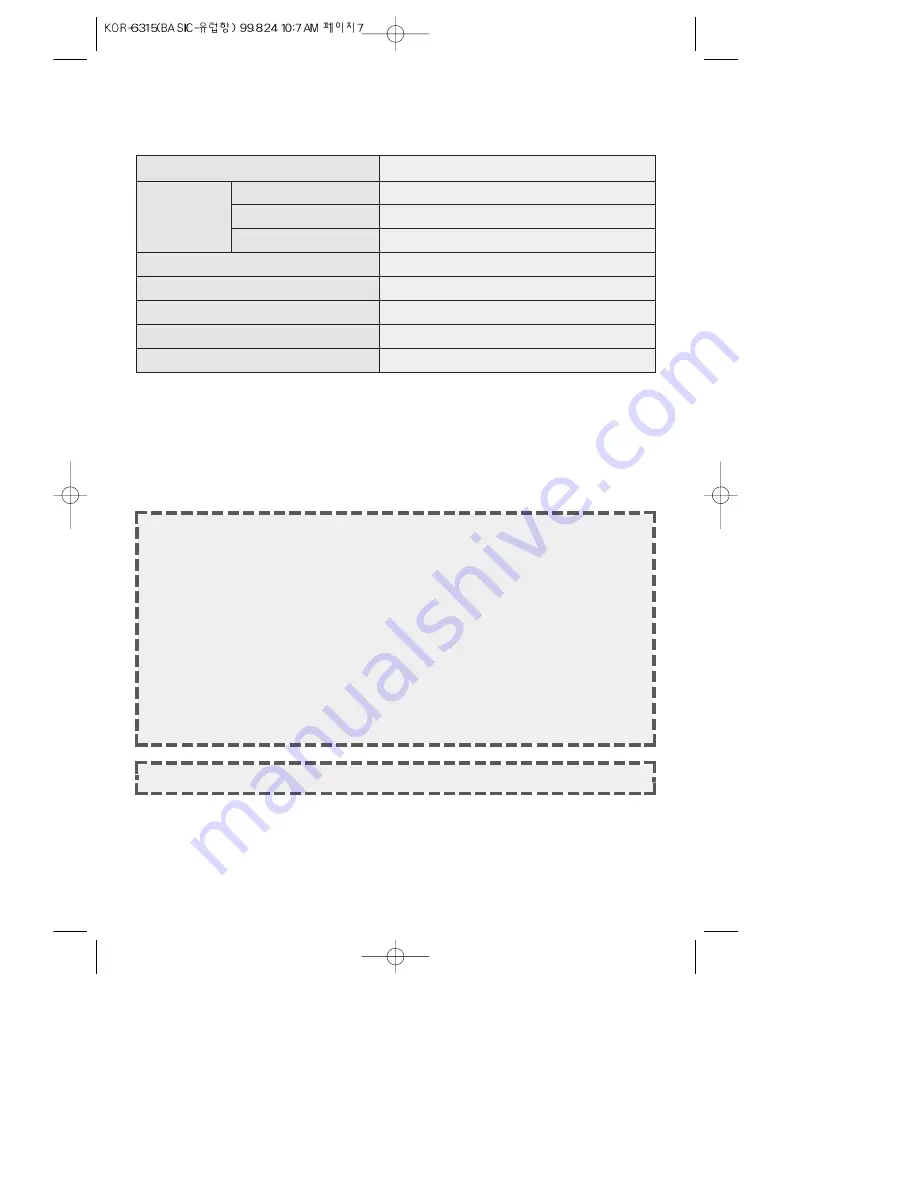 Daewoo KOR-6315 Operating Instructions Manual Download Page 8