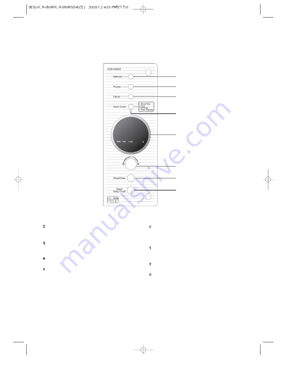 Daewoo KOR-6N9RR Operating Instruction Download Page 8