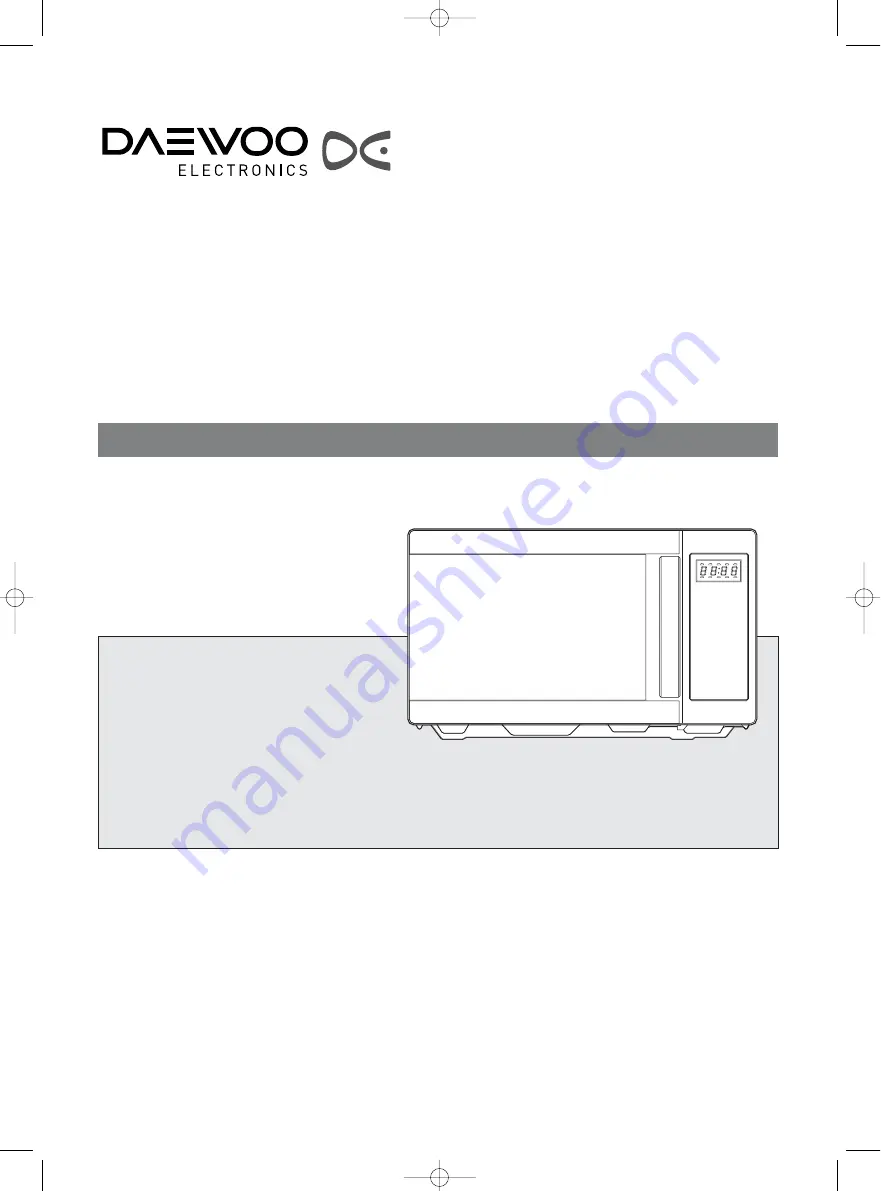 Daewoo KOR-9G5B Operating Instructions Manual Download Page 2