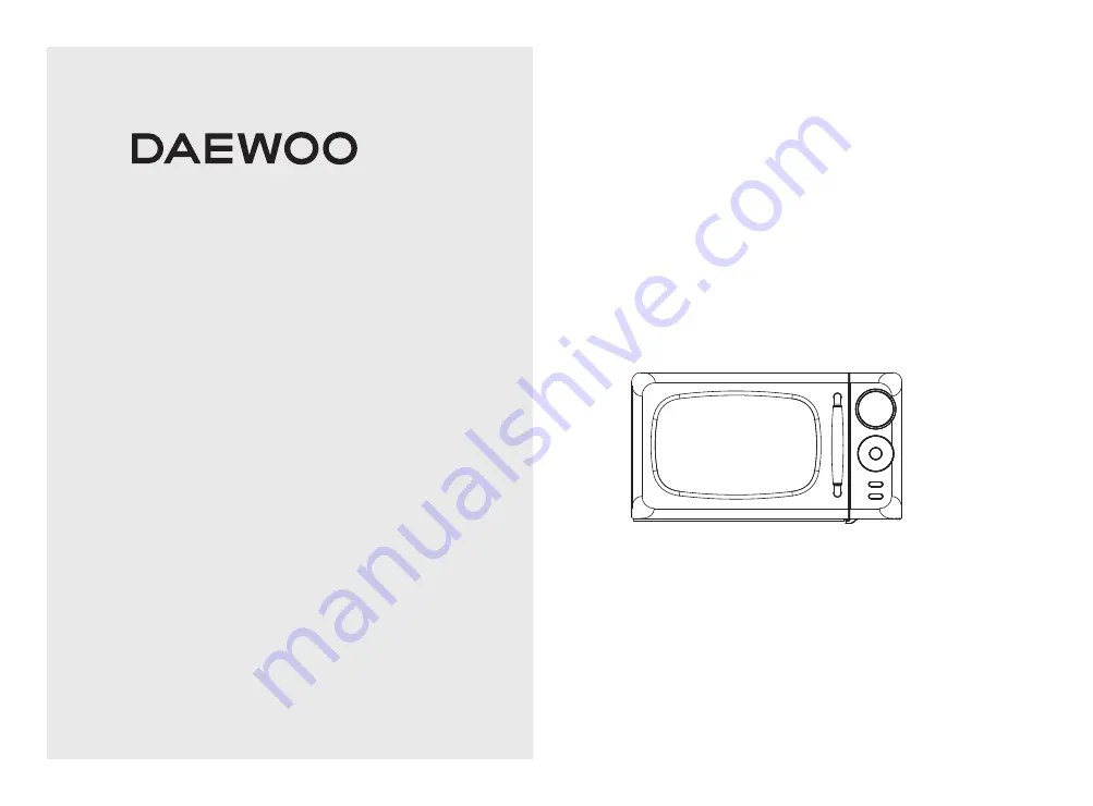 Daewoo KOR07R3ZEC Operating Instructions & Cook Book Download Page 1