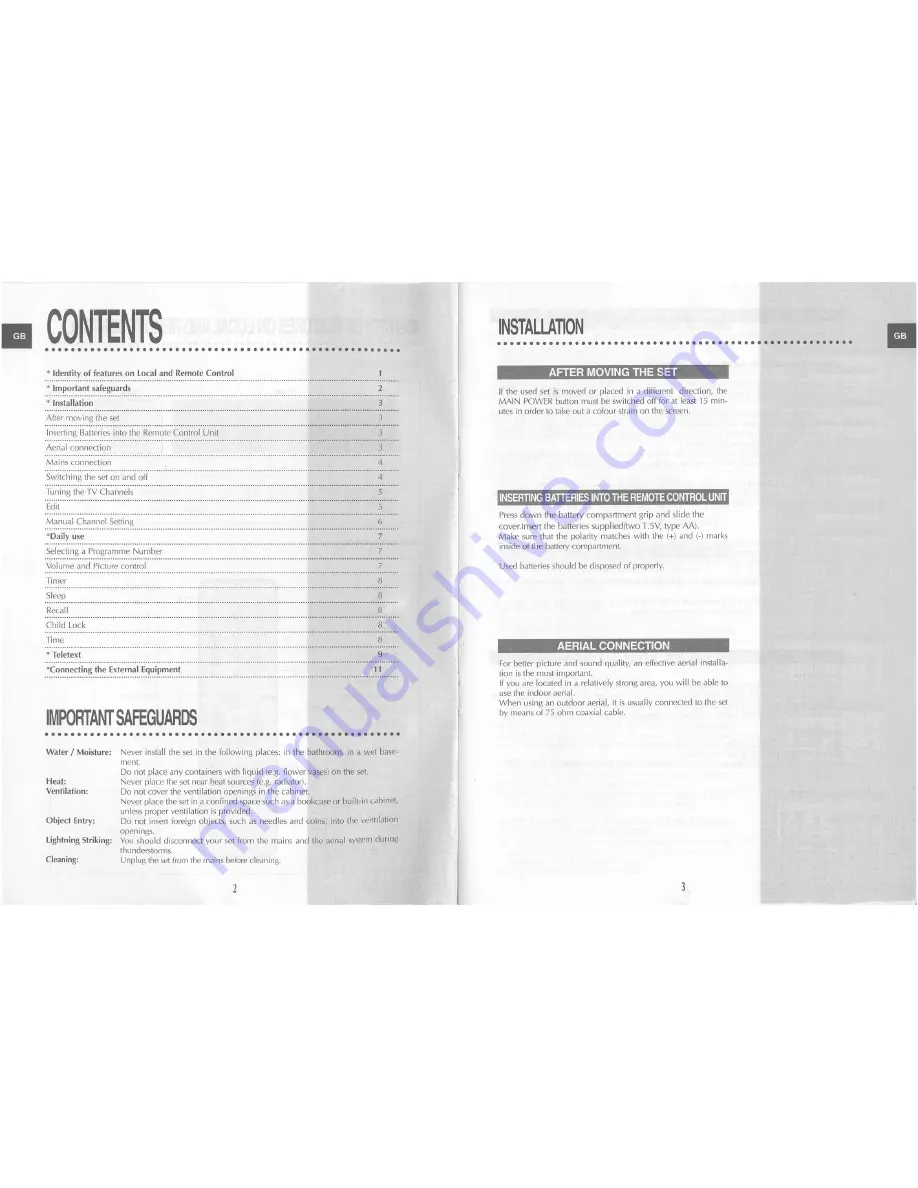 Daewoo SuperVision GB14Q2T Instruction Manual Download Page 3