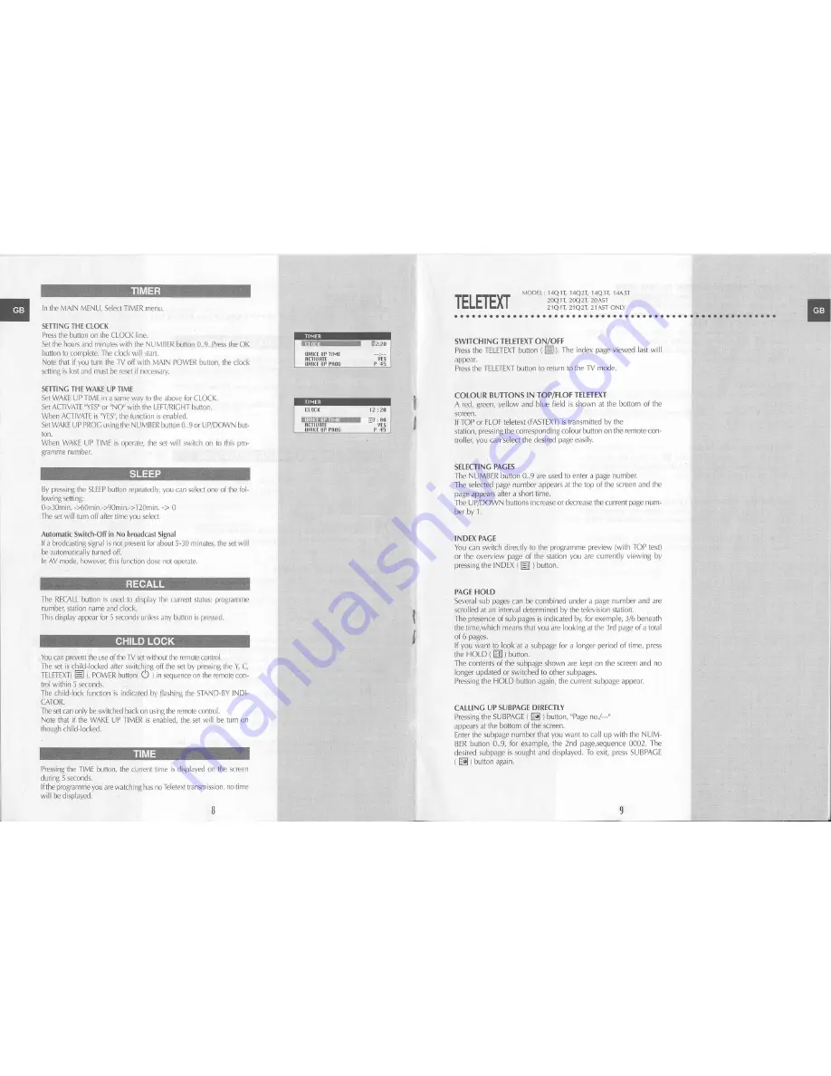 Daewoo SuperVision GB14Q2T Instruction Manual Download Page 6