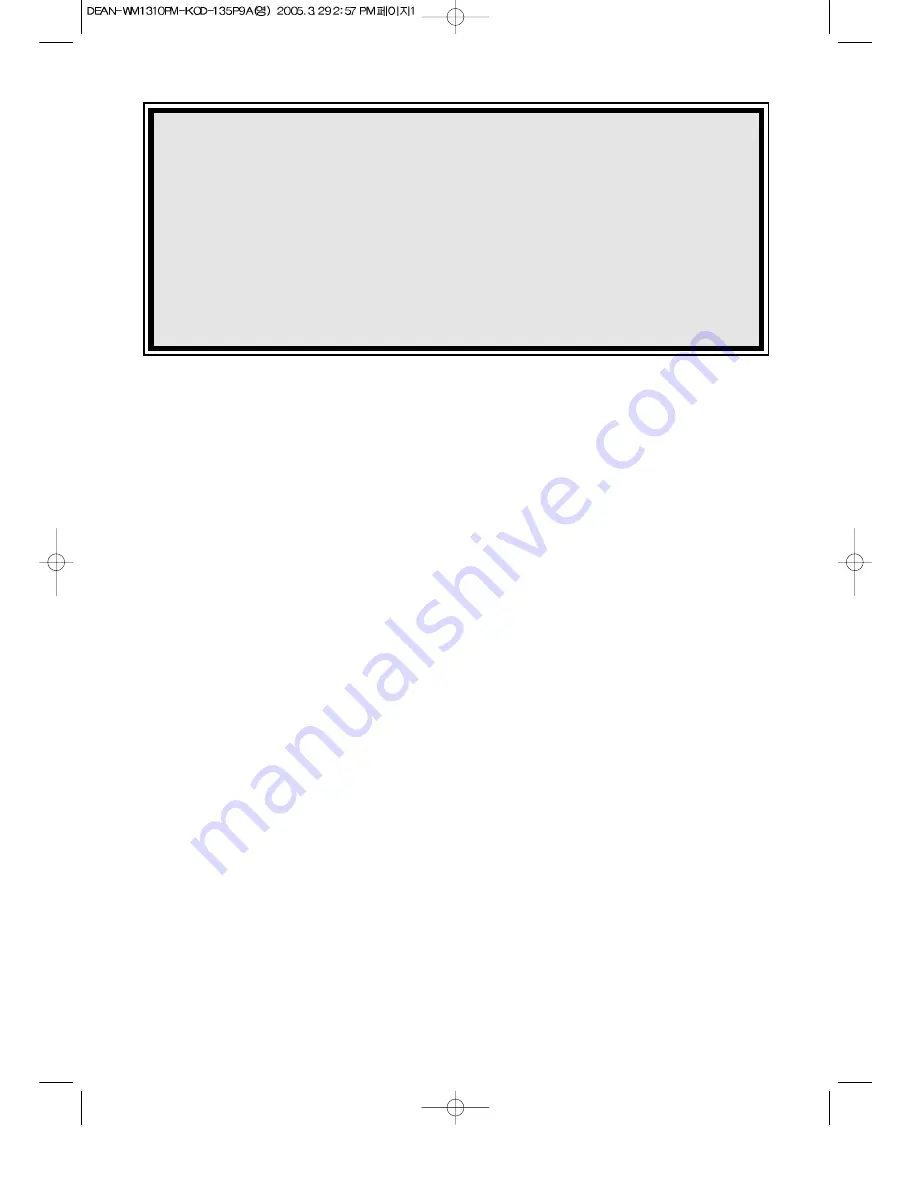 Daewoo WM1310PM Operating Instructions Manual Download Page 2