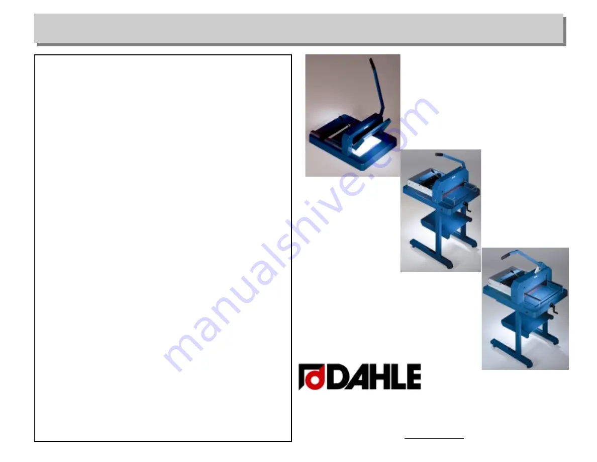 Dahle 842 Скачать руководство пользователя страница 1